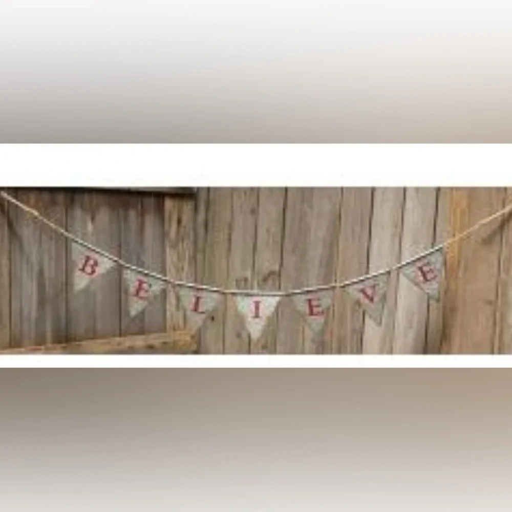 *Believe Metal Pennant Garland 45”